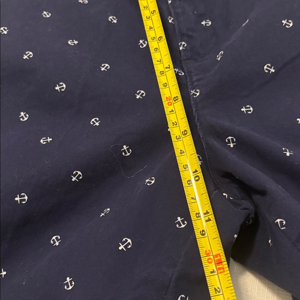 Tommy Hilfiger Dark Blue Anchor Chino Cuffed Pants SZ 12 casual cotton nautical - Picture 4 of 12